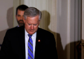 FILE PHOTO: White House Chief of Staff Mark Meadows arrives for U.S. President Donald Trump's statement about early results from the 2020 U.S. presidential election, in the East Room of the White House in Washington