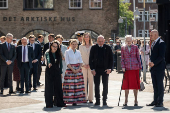 Denmark's former Queen Margrethe inaugurates the anniversary gift from the Government and Parliament, in Copenhagen