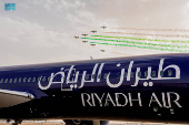 FILE PHOTO: A Boeing 878-9 Dreamliner, Saudi Arabi's newly launched airline Riyadh Air's plane arrives at the King Khaled International Airport in Riyadh