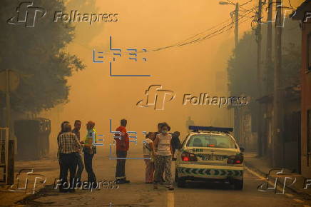 Forest fire in Gondomar, Portugal