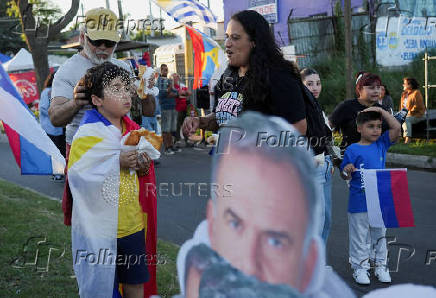 Uruguay's centre-left presidential candidate Yamandu Orsi holds his closing campaign rally, in Las Piedras