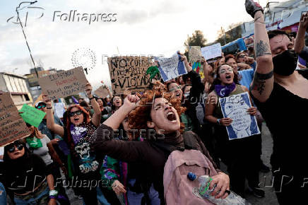 Protest to mark the International Day for the Elimination of Violence Against Women, in Quito