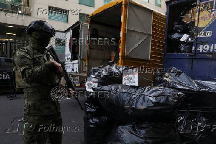 Mexican authorities hold operation to seize Chinese counterfeit goods, in downtown Mexico City