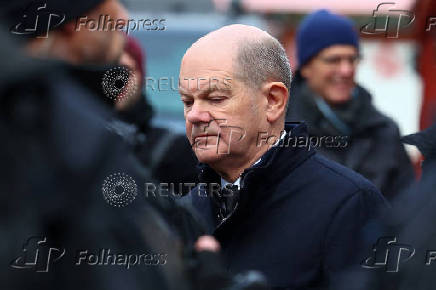 German Chancellor Scholz visits the site of Christmas market attack, in Magdeburg