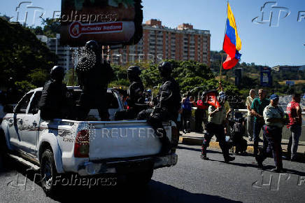 Opposition supporters gather ahead of President Maduro inauguration, in Caracas