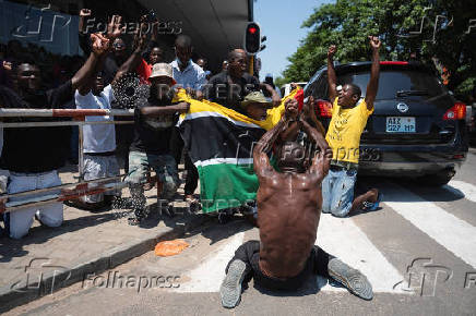 Demonstrations against Mozambique's newly elected President Daniel Chapo, in Maputo