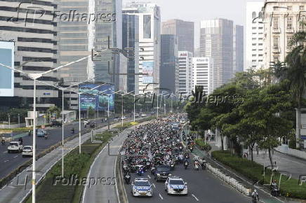 Bikers convoy supporting the Palestinian people in Jakarta