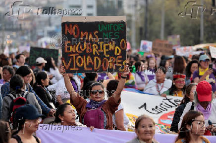 Protest to mark the International Day for the Elimination of Violence Against Women, in Quito