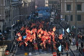 Nationwide general strike in Italy against the government's budget plan