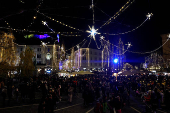 Christmas lights are illuminated in Ljubljana