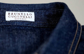 FILE PHOTO: Brunello Cucinelli label is seen on a shirt at the factory in Solomeo village near Perugia