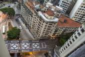 Vista area diurna do centro antigo da cidade de So Paulo
