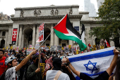 Protest against Israel's strikes on Gaza and Lebanon in New York City