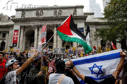 Protest against Israel's strikes on Gaza and Lebanon in New York City