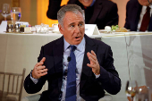 Ken Griffin speaks to the Economic Club of New York at The Plaza Hotel in New York