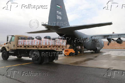 A picture released on November 26, 2024, by the Jordanian Armed Forces website shows what it said was aid parcels to be loaded inside a plane and destined for Gaza, in Zarqa