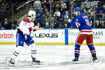 NHL: Montreal Canadiens at New York Rangers