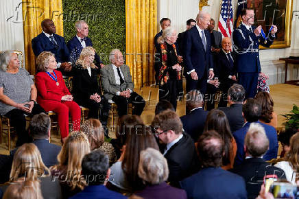 U.S. President Biden presents Presidential Medal of Freedom during ceremony at the White House