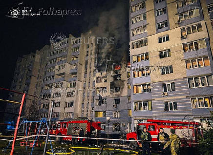 Aftermath of a Russian drone attack in Kyiv region