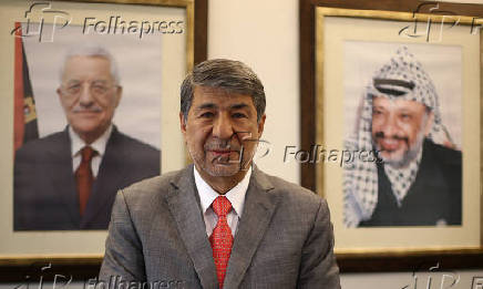 O embaixador da Palestina no Brasil, Ibrahim Alzeben, durante entrevista em Braslia (DF)