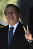 Presidente Jair Bolsonaro durante cerimnia, em Braslia (DF)