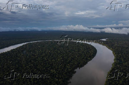 Vista area do rio Javari, em Atalaia do Norte