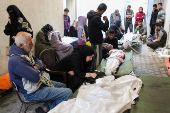 Funeral of Palestinians killed in Israeli strikes, in Rafah in the southern Gaza Strip