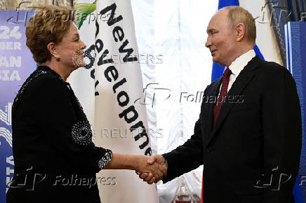 Russia's President Vladimir Putin meets with Dilma Rousseff, Chair of the New Development Bank, in Kazan