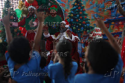 Christmas celebration in Cidade de Deus slum in Rio de Janeiro