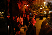 Visitors watch water fountain show outside the Wynn Macau casino resort ahead of the 25th anniversary of Macau's handover, in Macau