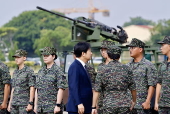 Taiwanese President Lai visits military camp in Taoyuan