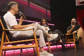 O ator wagner moura durante falando ccxp24