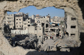 Aftermath of an Israeli airstrike on a house, in Gaza City