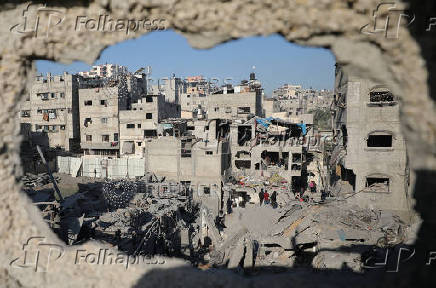 Aftermath of an Israeli airstrike on a house, in Gaza City