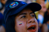 Venezuelans gather in support of Venezuelan opposition presidential candidate Gonzalez, in Madrid