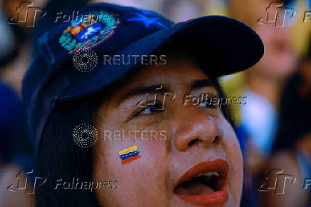 Venezuelans gather in support of Venezuelan opposition presidential candidate Gonzalez, in Madrid