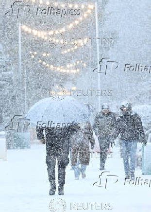 Snowfall during Storm Bert, in Edinburgh