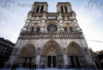 French President Macron visits Notre-Dame de Paris cathedral one week before its reopening