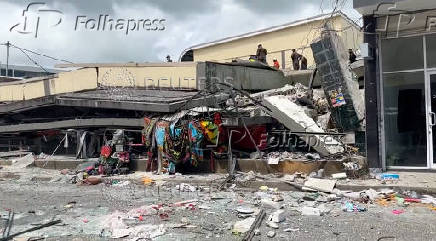 Aftermath of a strong earthquake in Port Vila