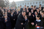 North Korean leader Kim Jong Un holds a New Year 2025 photo session in Pyongyang