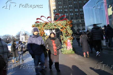 Vspera de natal na cidade de nova york.