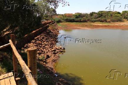 Vista da lagoa do Saibro, rea de recarga do Aqufero Guarani, em Ribeiro Preto