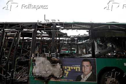 Damage at Kyriat Shmona bus station following pre-ceasefire rocket hit