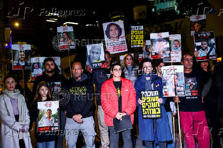 Protest against the government and to show support for the hostages who were kidnapped during the deadly October 7, 2023 attack, in Tel Aviv