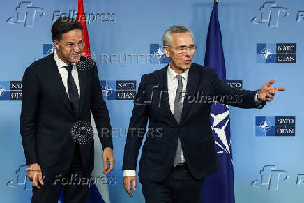 Dutch Prime Minister Mark Rutte and NATO Secretary-General Jens Stoltenberg meet in Brussels