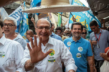 O presidencivel Geraldo Alckmin (PSDB) faz campanha no RJ