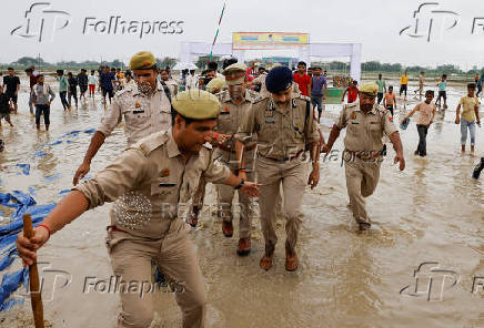 Aftermath of a stampede at a religious gathering in Hathras