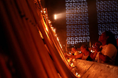 People pay homage to Brazil's patron saint at Cathedral Basilica of the National Shrine of Our Lady Aparecida