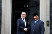 Indonesia's President Subianto meets British PM Starmer, in London