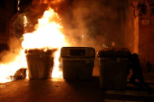 Protest against the eviction of the former Massana school, in Barcelona